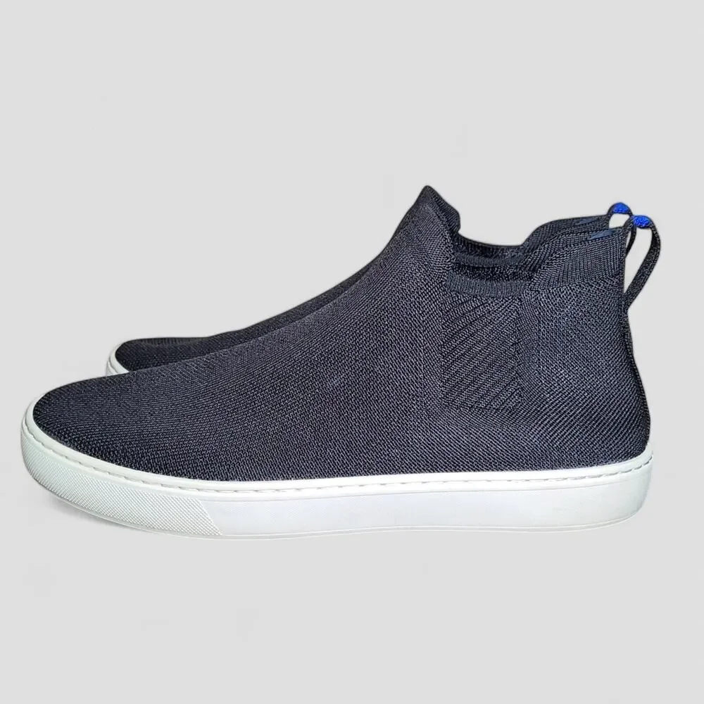 Rothy's The Chelsea Boot Womens Size 10.5 Black Knit Hi Top Comfort Shoe Slip On